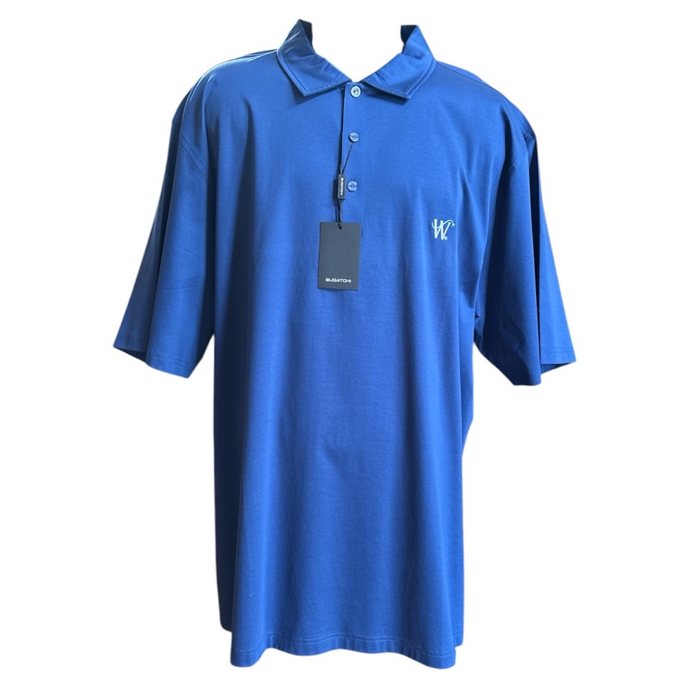 Bugatchi NWT Navy Polo Shirt Men’s XXL 100% Mercerized Cotton Lightweight‎ ITALY